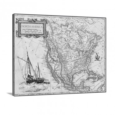 North America Map Wall Art - Canvas - Gallery Wrap