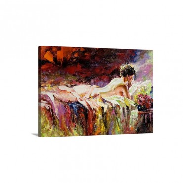 Nude Woman On A Bed Wall Art - Canvas - Gallery Wrap
