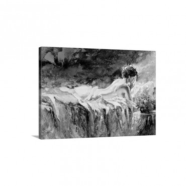 Nude Woman On A Bed Wall Art - Canvas - Gallery Wrap