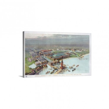Official Birdseye View World's Columbian Exposition Chicago 1893 Wall Art - Canvas - Gallery Wrap