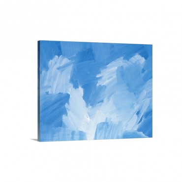 Oil Painting In Light Blue And White Colors Front View Wall Art - Canvas - Gallery Wrap