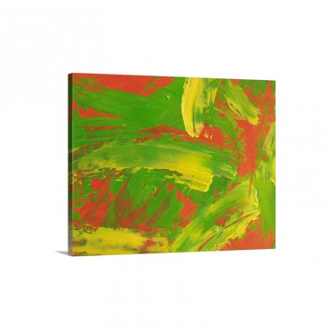 Oil Painting In Orange And Yellow Colors Front View Wall Art - Canvas - Gallery Wrap