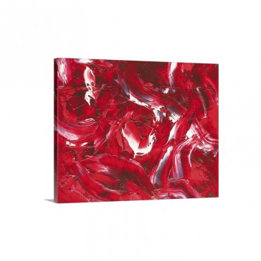 Oil Painting In Red And White Colors Front View Wall Art - Canvas - Gallery Wrap
