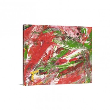 Oil Painting In White Red And Green Colors Front View Wall Art - Canvas - Gallery Wrap