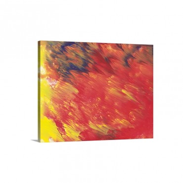 Oil Painting In Yellow Red And Blue Colors Front View Wall Art - Canvas - Gallery Wrap