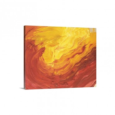 Oil Painting In Yellow Red And Orange Colors Front View Wall Art - Canvas - Gallery Wrap