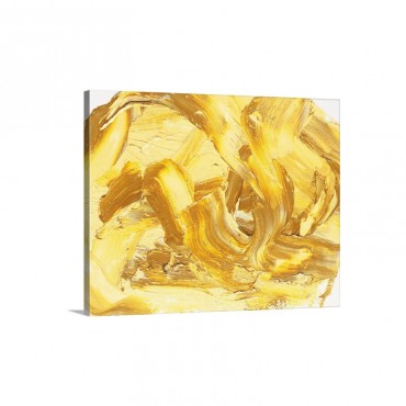 Oil Painting In Yellow White And Brown Colors Front View Wall Art - Canvas - Gallery Wrap