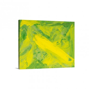Oil Painting In Yellow And Green Colors Front View Wall Art - Canvas - Gallery Wrap