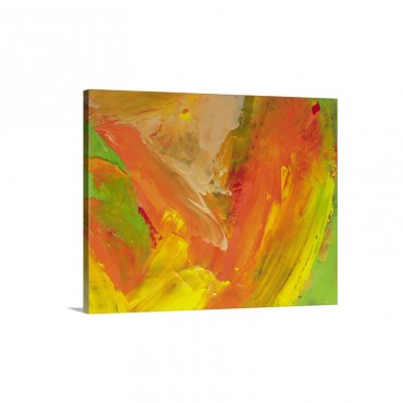 Oil Painting In Yellow And Orange Colors Front View Wall Art - Canvas - Gallery Wrap