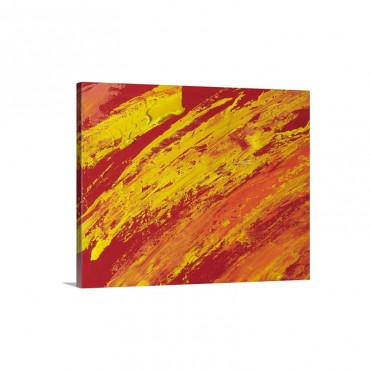 Oil Painting In Yellow And Red Colors Front View Wall Art - Canvas - Gallery Wrap