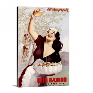 Olio Radino Vintage Poster By Gino Boccasile Wall Art - Canvas - Gallery Wrap