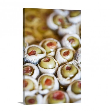 Olives Wrapped In Anchovies Pauillac France Wall Art - Canvas - Gallery Wrap