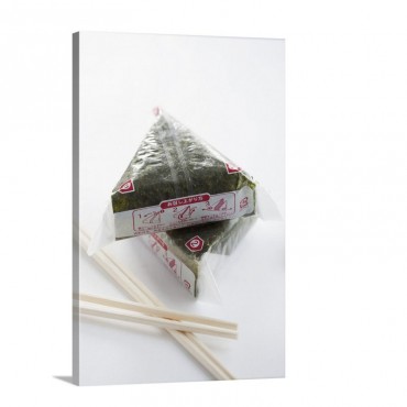Onigiri Wrapped In Sheets Of Nori In Packaging Wall Art - Canvas - Gallery Wrap
