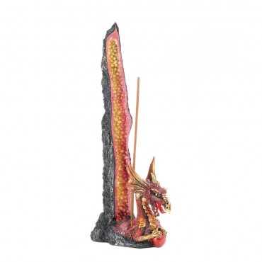 Orange Geode Dragon Incense Stand