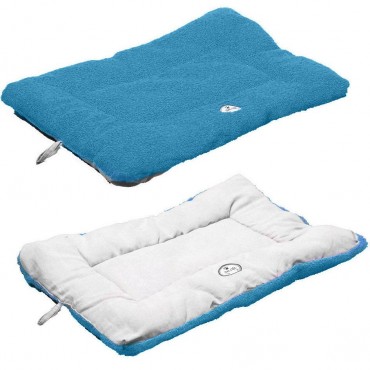 Eco-Paw Reversible Eco-Friendly Pet Bed - Blue/White