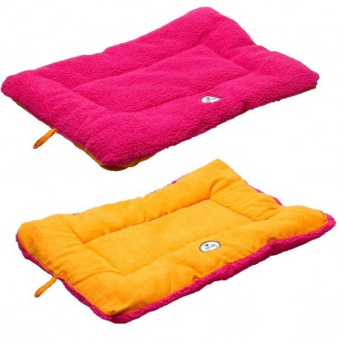 Eco-Paw Reversible Eco-Friendly Pet Bed - Orange/Pink
