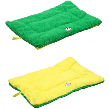Eco-Paw Reversible Eco-Friendly Pet Bed - Yellow/Green