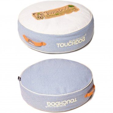 Touchdog Original Surround-View Classical Denim-Toned Plush Raised Dog Bed