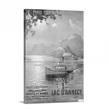 PLM Railroad Lake DAnnecy Vintage Poster Wall Art - Canvas - Gallery Wrap