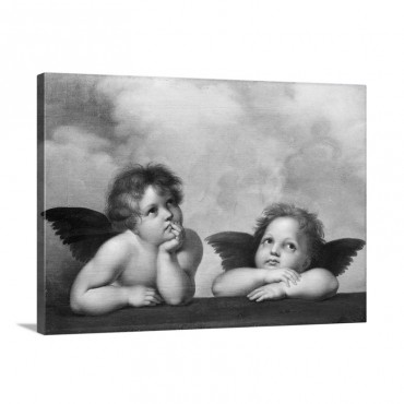 Painting Of Cherubim After A Detail Of Sistine Madonna By Raphael Wall Art - Canvas - Gallery Wrap