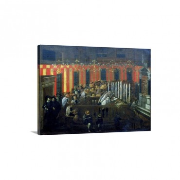 Painting Depicting Jews Praying In Synagogue Wall Art - Canvas - Gallery Wrap