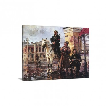 Painting Depicting Early Part Of Russian Revolution Wall Art - Canvas - Gallery Wrap
