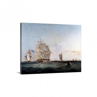 Painting Of Ships By George Chambers Wall Art - Canvas - Gallery Wrap