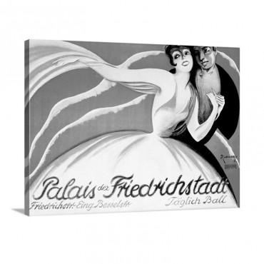 Palais Der Friederichstadt Taglich Ball Vintage Poster By Riemer Wall Art - Canvas - Gallery Wrap