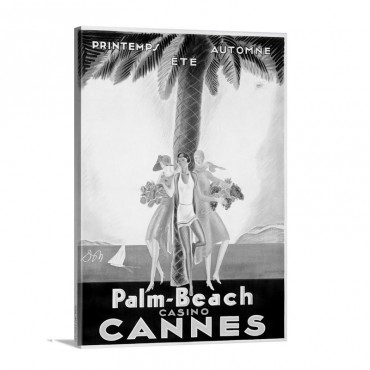 Palm Beach Casino Cannes Vintage Poster Wall Art - Canvas - Gallery Wrap