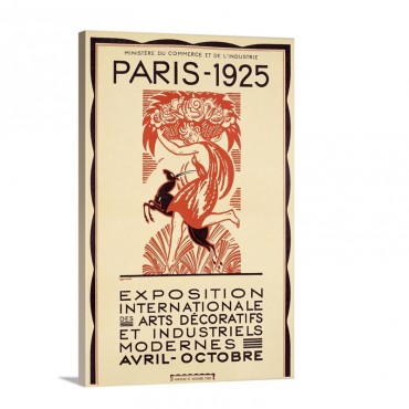 Paris Art Exposition 1925 Vintage Poster By Robert Bonfils Wall Art - Canvas - Gallery Wrap