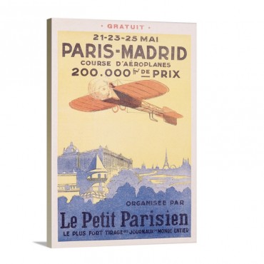 Paris Madrid Le Petit Parisien Vintage Poster Wall Art - Canvas - Gallery Wrap
