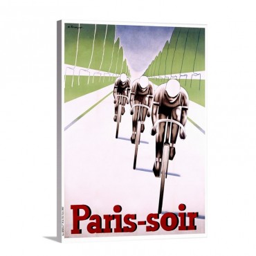 Paris Soir Vintage Poster By Abel Brunyer Wall Art - Canvas - Gallery Wrap