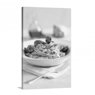 Pasta Alle Vongole Spaghetti With Clams Italy Wall Art - Canvas - Gallery Wrap