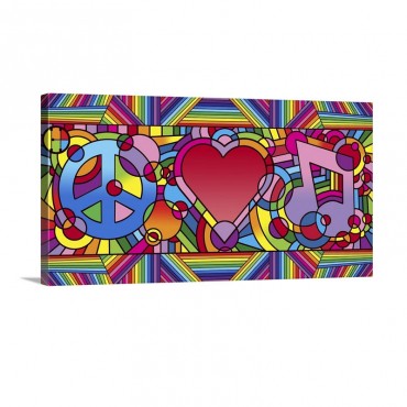 Peace Love Music B Wall Art - Canvas - Gallery Wrap