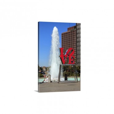 Pennsylvania Philadelphia Center City Love Park And Love Sculpture Wall Art - Canvas - Gallery Wrap