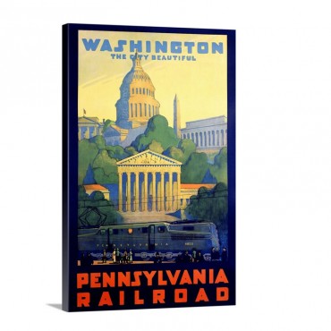 Pennsylvania Railroad Washington D C Vintage Poster By Grif Teller Wall Art - Canvas - Gallery Wrap
