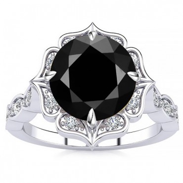 Permila Black Diamond Ring - White Gold