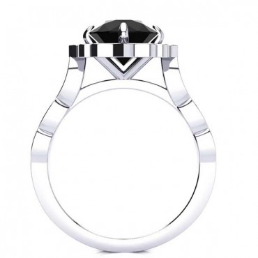 Permila Black Diamond Ring - White Gold