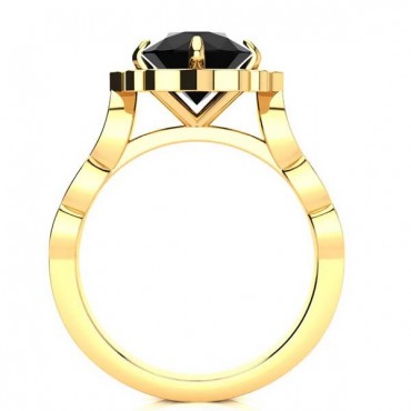 Permila Black Diamond Ring - Yellow Gold