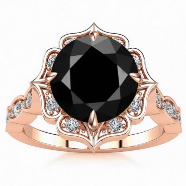 Permila Black Diamond Ring - Rose Gold