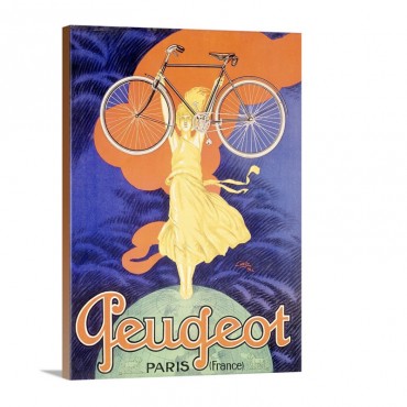 Peugeot Bicycle Paris Vintage Poster By Jean Carlu Wall Art - Canvas - Gallery Wrap
