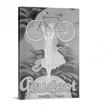 Peugeot Bicycle Paris Vintage Poster By Jean Carlu Wall Art - Canvas - Gallery Wrap