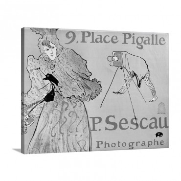 Photographer P Sescau Poster By Henri De Toulouse Lautrec Wall Art - Canvas - Gallery Wrap