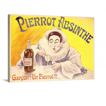 Pierrot Absinthe Vintage Poster By LEM Wall Art - Canvas - Gallery Wrap