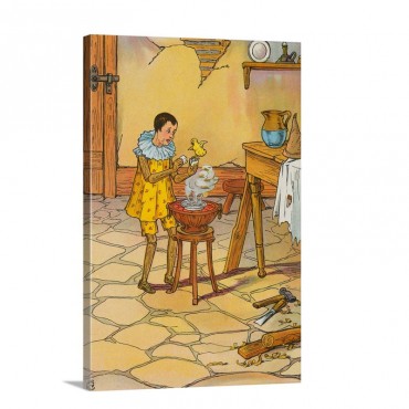 Pinocchio Holding Hatched Egg Wall Art - Canvas - Gallery Wrap