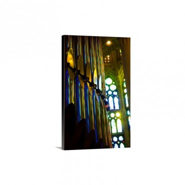 Pipe Organ Reflects Mosaic Light Wall Art - Canvas - Gallery Wrap