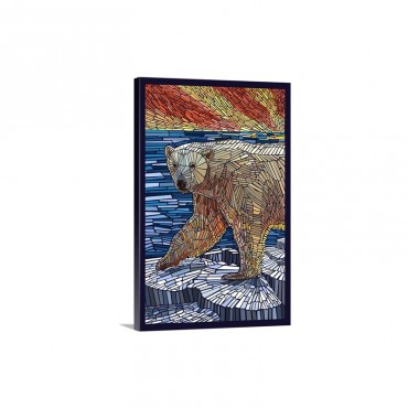 Polar Bear Paper Mosaic Wall Art - Canvas - Gallery Wrap