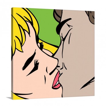 Pop Art Kiss Wall Art - Canvas - Gallery Wrap