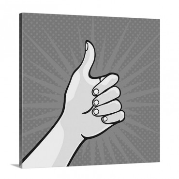 Pop Art Style Thumbs Up Wall Art - Canvas - Gallery Wrap