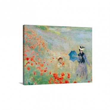Poppies At Argenteuil Detail 1873 Wall Art - Canvas - Gallery Wrap